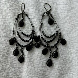 Black Dangly Earrings (THRIFTED) Original price and brand unknown.